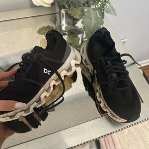 On Running Black and White Athletic Shoes